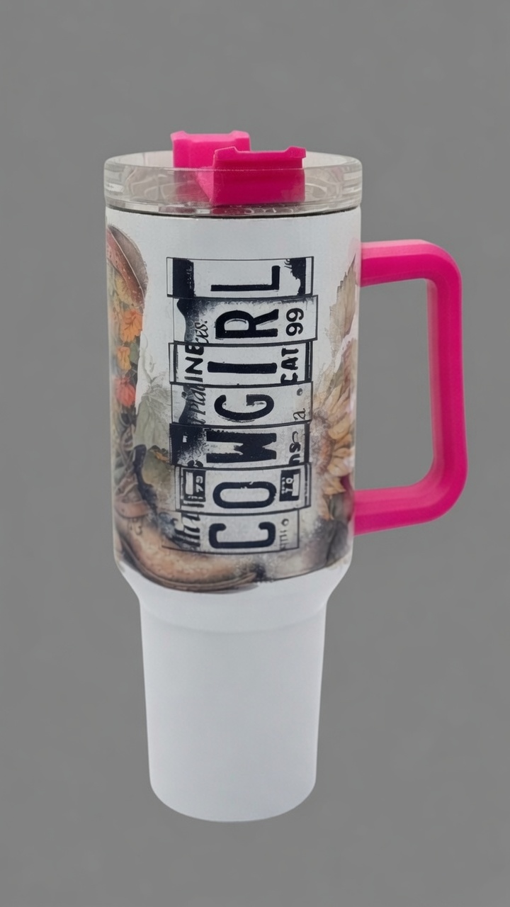 Custom cowgirl tumbler sample